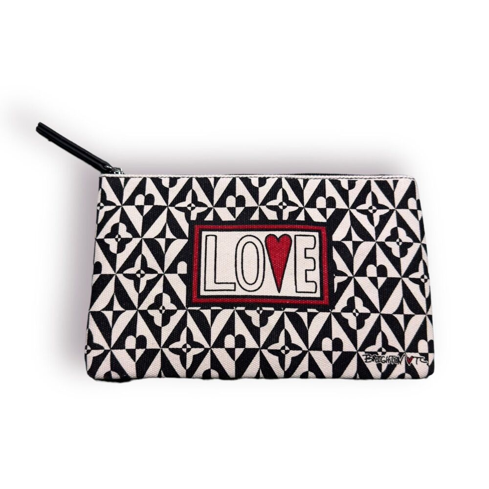 Brighton Black White and Red LOVE Cosmetic Pouch